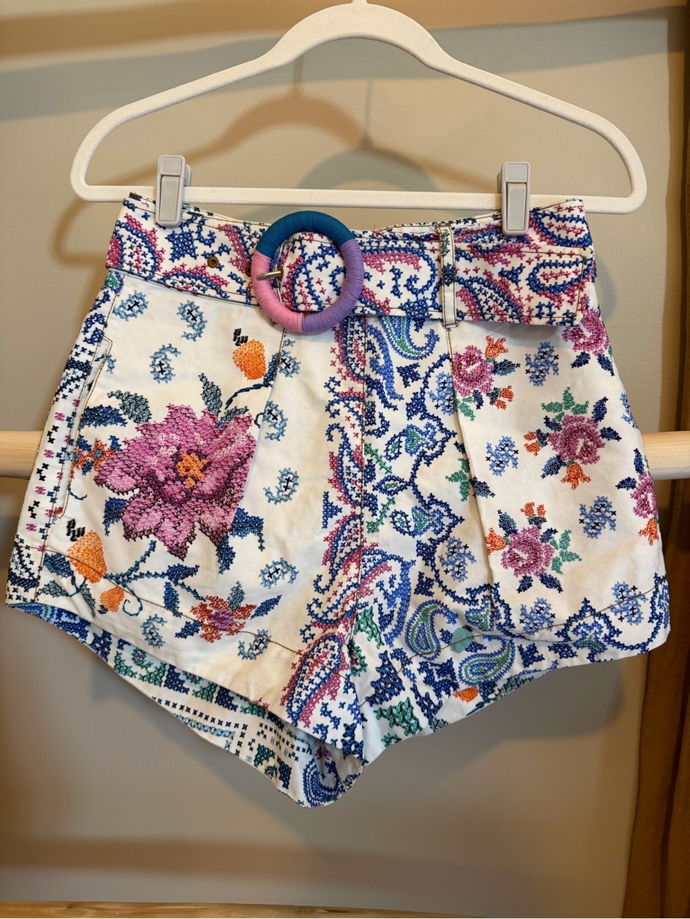 Farm Rio Romantic Bandanas Belted Shorts